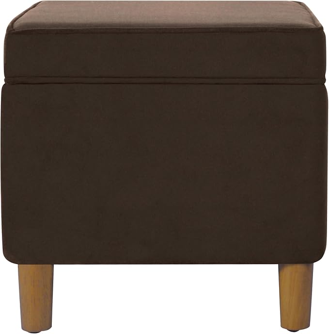 Spatial Order Home Decor | Dinah Collection Modern Storage Ottoman | Ottoman with Storage for Living Room & Bedroom(Chocolate Brown Velvet)