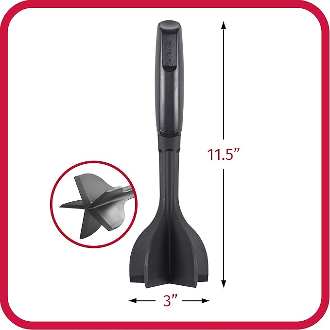 GoodCook Heat-Resistant Nylon Ground Meat Choppers with 5-Blade Heads, Ground Beef and Turkey Mixers and Choppers, Set of 2, Black