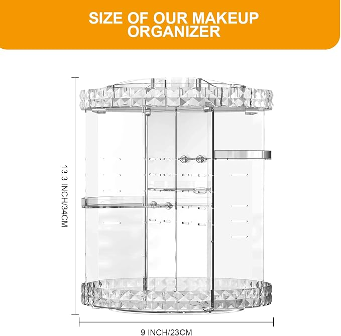 Makeup Organizer 360 Degree Rotating 7 Adjustable Layers Large Capacity Cosmetic Organizer Transparent Make Up Organizers and Storage