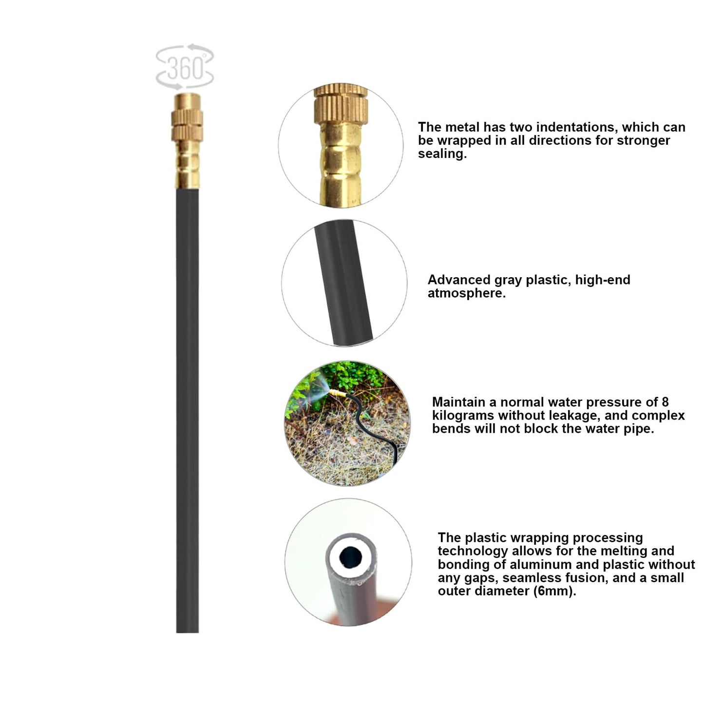 New drip Irrigation kit, Automatic Garden Watering System, Quick Connector and 360-degree Bending Dropper atomizing Copper Nozzle, Garden Plant Lawn Courtyard Watering System. (65FT Ⅱ)
