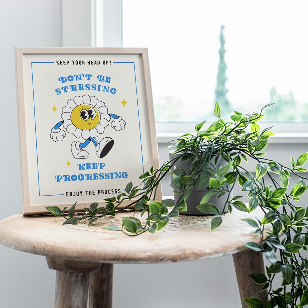 Positive Quotes Wall Decor for Office - Trendy Retro Wall Art - Womens Office Decor - Haves - Inspiring Art - Happy Home Decoration Motivational poster