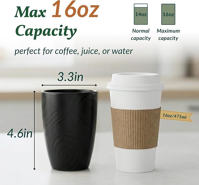 Homienly Premium Wheat Straw Cups Set of 6, Reusable 16oz Water Glasses Lightweight and Unbreakable Drinking Cups,Alternative Plastic Cup Dishwasher Safe Cups for Home and Outdoor - GreyStone