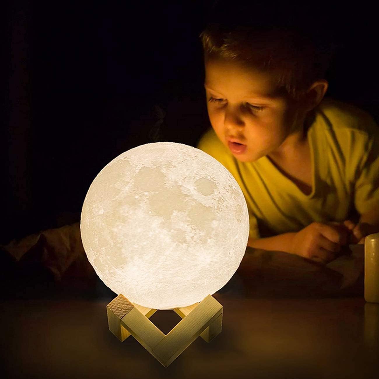 CPLA Moon Lamp Upgrade 128 Colors, Birthday Gifts for Kids Girls Boys Teens, Remote & Touch Control, Diameter 6 INCH
