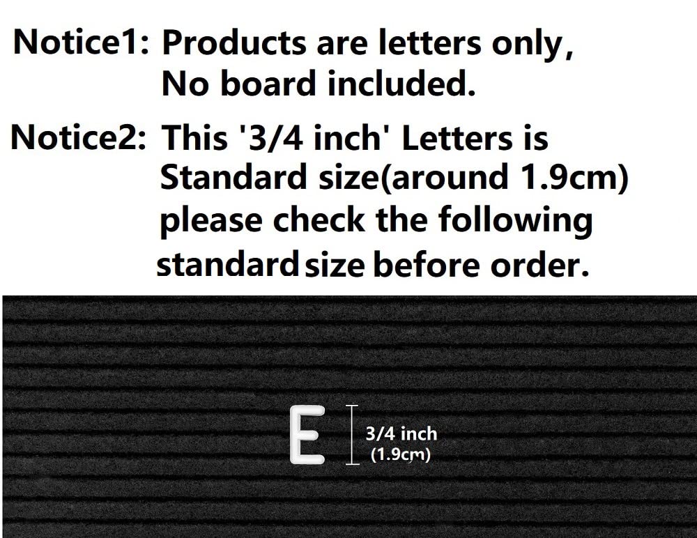 G GAMIT Pre-Cut 3/4 Inch White Letters for Felt Letter Board,340pcs plastic letters including Characters,Numbers,Symbols&Emoji for Message Board - (No Board Included)