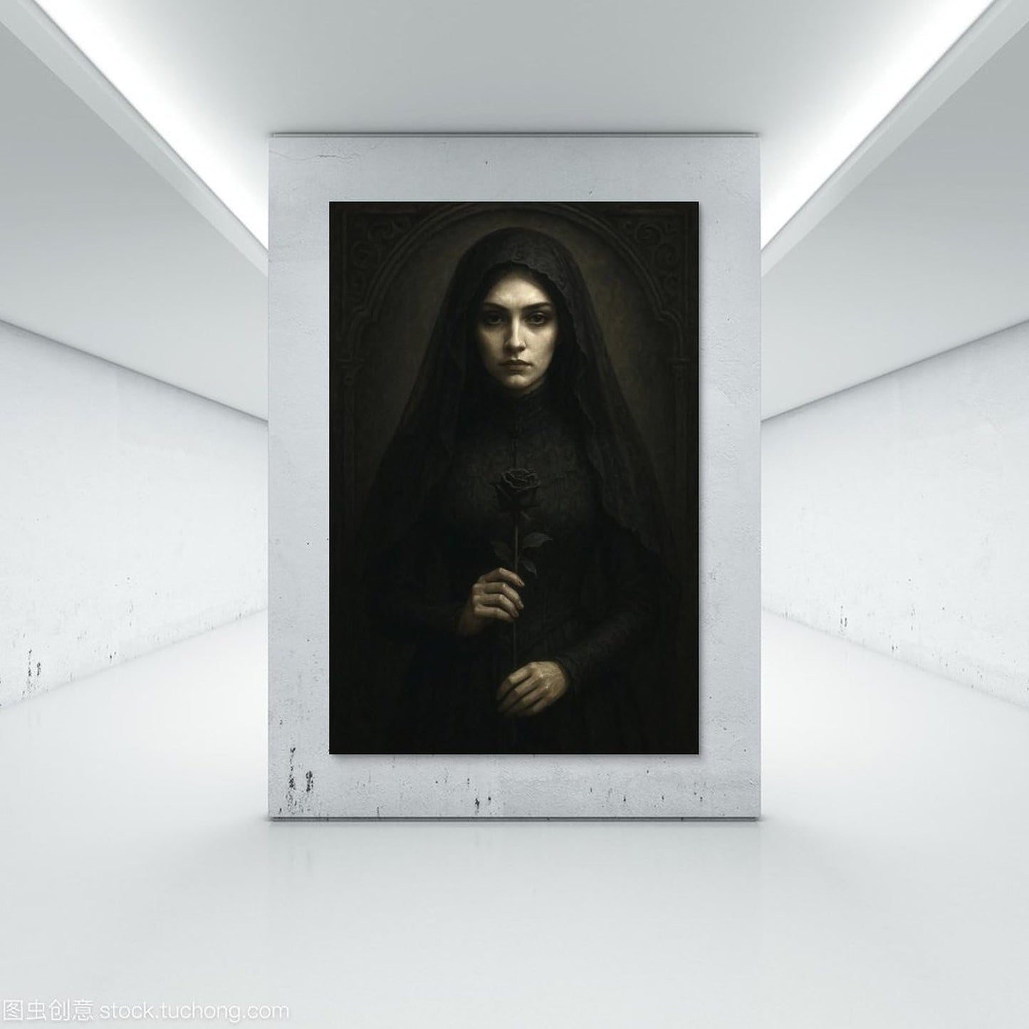 Featuring A Woman Wearing A Black Headscarf Poster Gothic Art Poster Print Modern Decorative Wall Artwork for Home And Office High Definition Print Poster Unframe-style 12x18inch(30x45cm)