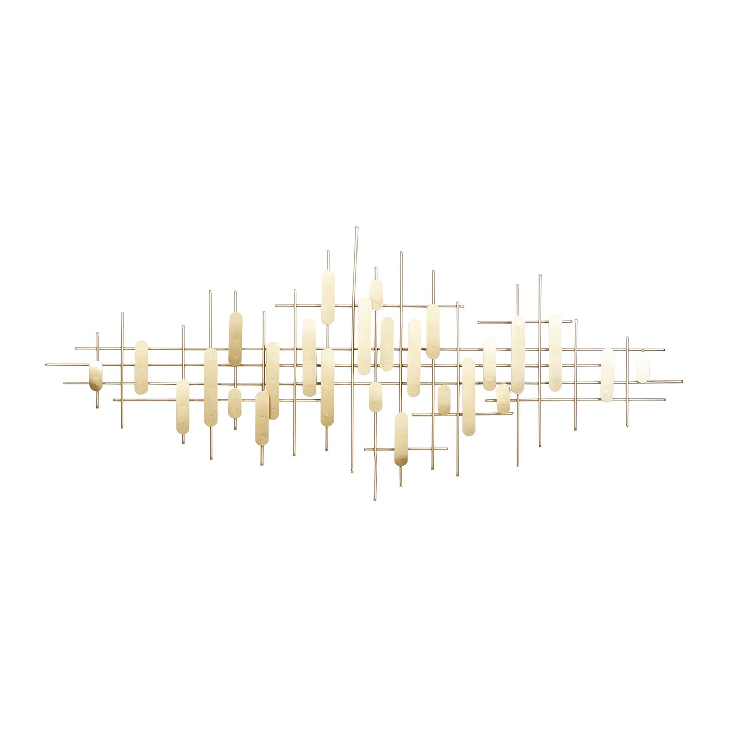 CosmoLiving by Cosmopolitan Metal Geometric Home Wall Decor Geometric Layered Wall Sculpture, Wall Art 58" x 2" x 25", Gold