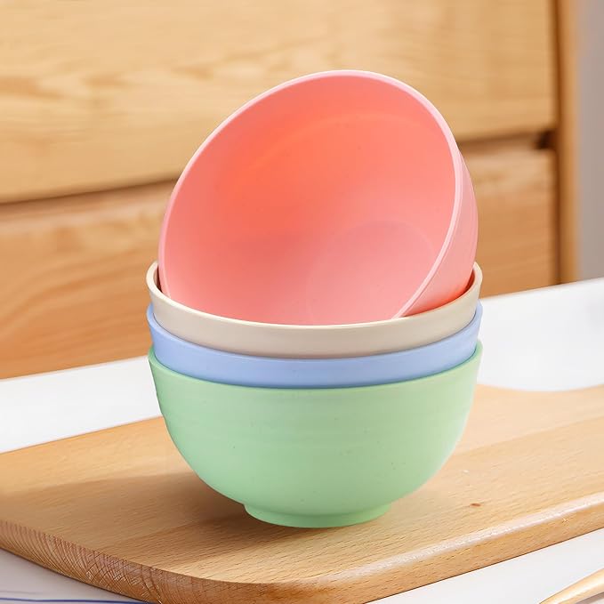 Wheat Straw Dinnerware Sets for 4,Unbreakable Tableware Set Wheat Straw Plates Bowls Cup Sets Kitchen Dishes 16pcs College Dorm Room Essentials Cutlery Set Microwave Dishwasher Safe Camping Picnic