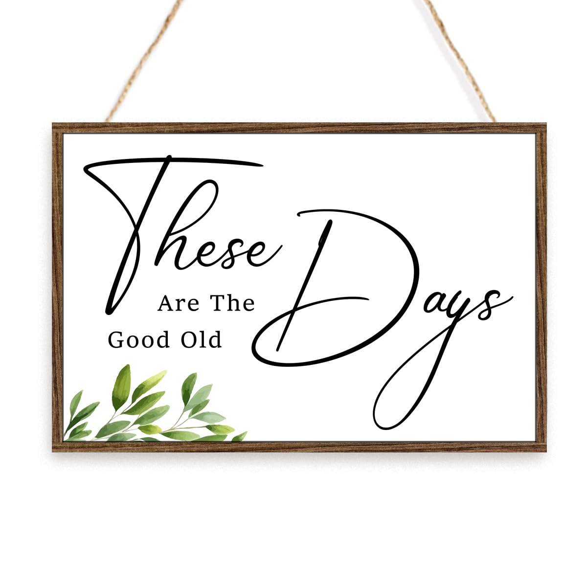 These Are The Good Old Days Sign Wood Plaque Wall Decor,Positive Quote Wooden Hanging Sign Wall Pediments for Home Office Front Door Wall Decor