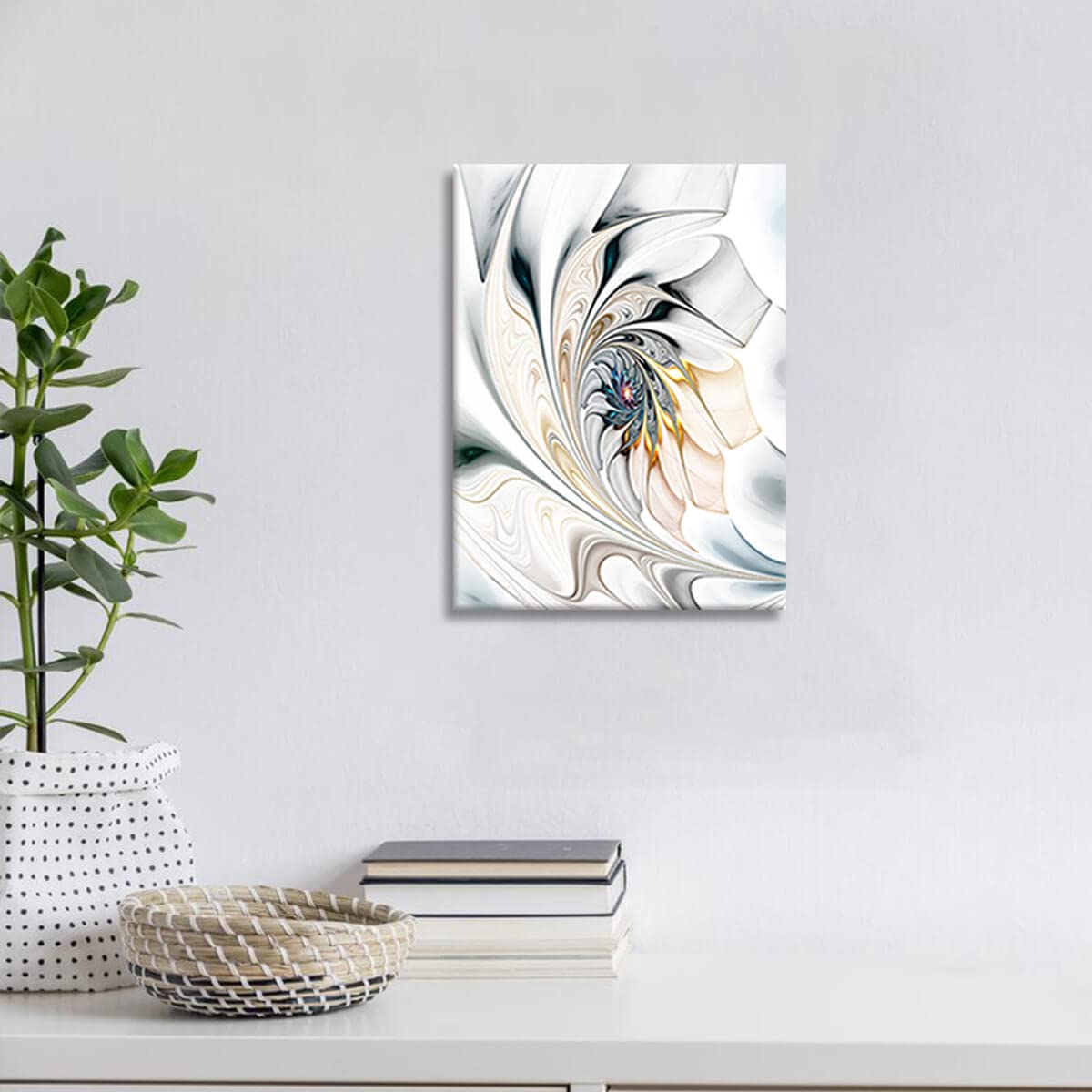 Bathroom Decor Wall Art - Modern Abstract Canvas Art Wall Decor Silver Decorations Abstract Artwork Wrapped 12x16inch