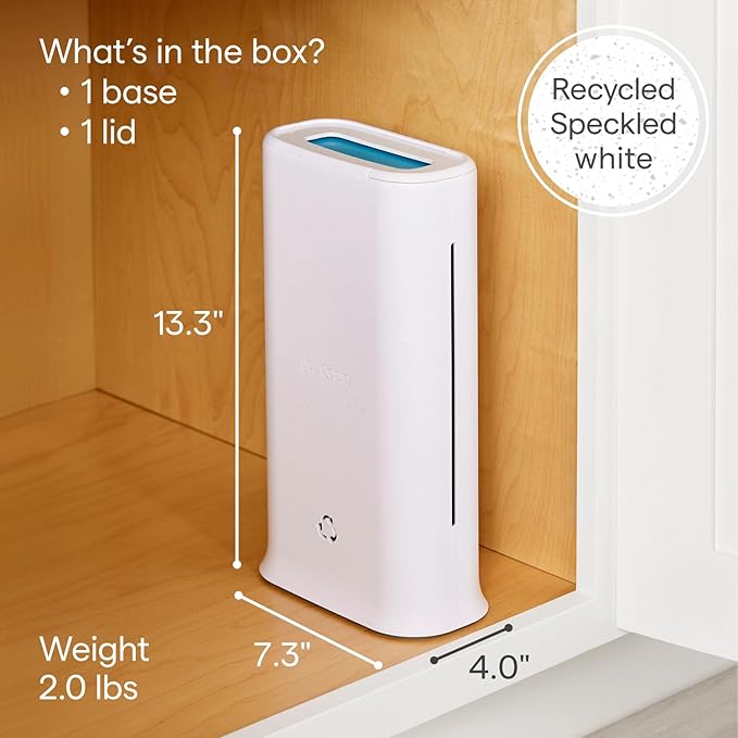 YouCopia StoraBag Space-Saving Plastic Bag Dispenser, Organizer for Kitchen Cabinet or Pantry Storage, One-Size, Speckled White