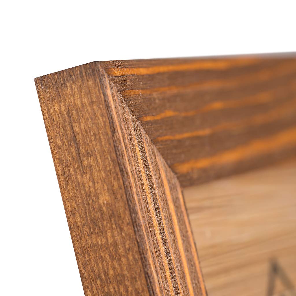 Rustic Wooden Picture Frames 6x8 - Set of 2, 100% Natural Eco Solid Wood with Real Glass for Tabletop Display or Wall Mount Photo Frame - Honey Brown