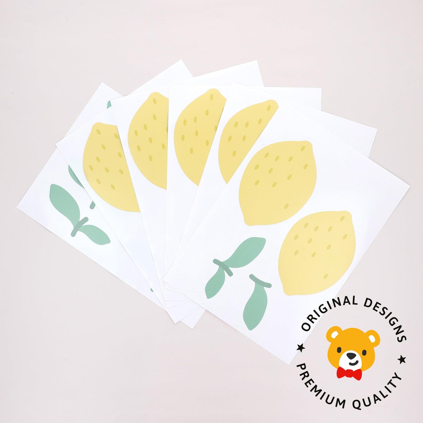 Teddylabels - Lemon Wall Decals - Easy-to-Apply & Removable Wall Stickers: Transform Your Toddlers Bedroom with Durable, Vibrant Peel-and-Stick Wall Decor – Stickers for Kids