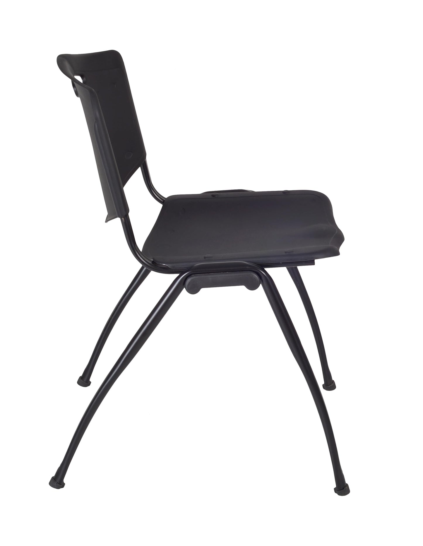 Regency Kobe 60 x 24 in. Flip-Top Training Nesting Table- Noble Oak, 2 M Stack Chairs- Black