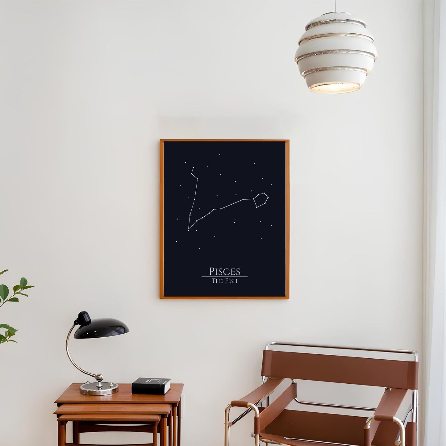 Zodiac Wall Art – Pisces Constellation Poster 11x14, Astrology Wall Art Print in Midnight Black – Pisces Zodiac Sign Gift for Women or Men, Celestial Bedroom or Office Decor, Unframed