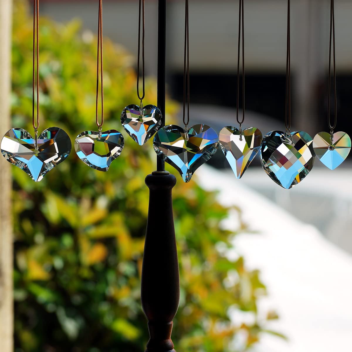 7pcs Heart Crystal Prism Suncatchers, Rainbow Hanging Crystals Ornament Pendant for Window, Chandelier Decoration Clear GOLDENHAITAI