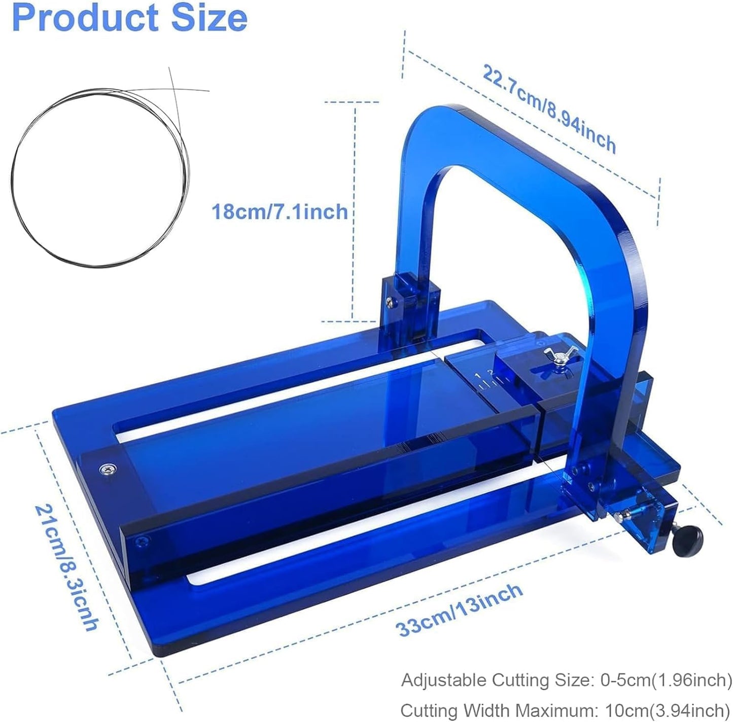 LKXNEW Precision Soap Cutter with Scale - Adjustable Acrylic Loaf Cutter for DIY Soap Making & Crafts, for Handmade Soap & Craft Supplies