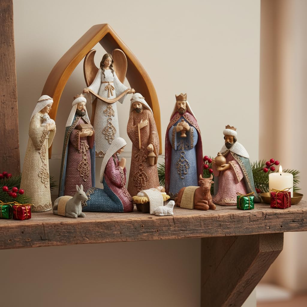 Comfy Hour 6" Nativity Scene Figurine, Mary Joseph and Christ Child Religious Statue, Traditional Christmas Indoor Decor Accent, Polyresin Artisan Crafted Sculpture, 1 Piece
