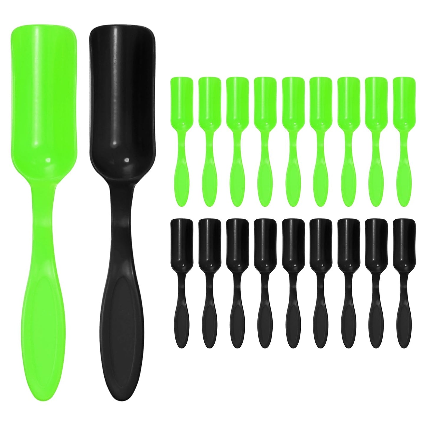 M METERXITY 20-Pack Mini Gardening Shovel Spoon, Plastic Garden Soil Scoops for Cultivation Digging Transplanting/Flower Planting/Plant Succulent, Colorful Small Gardening Tools [Black, Green]