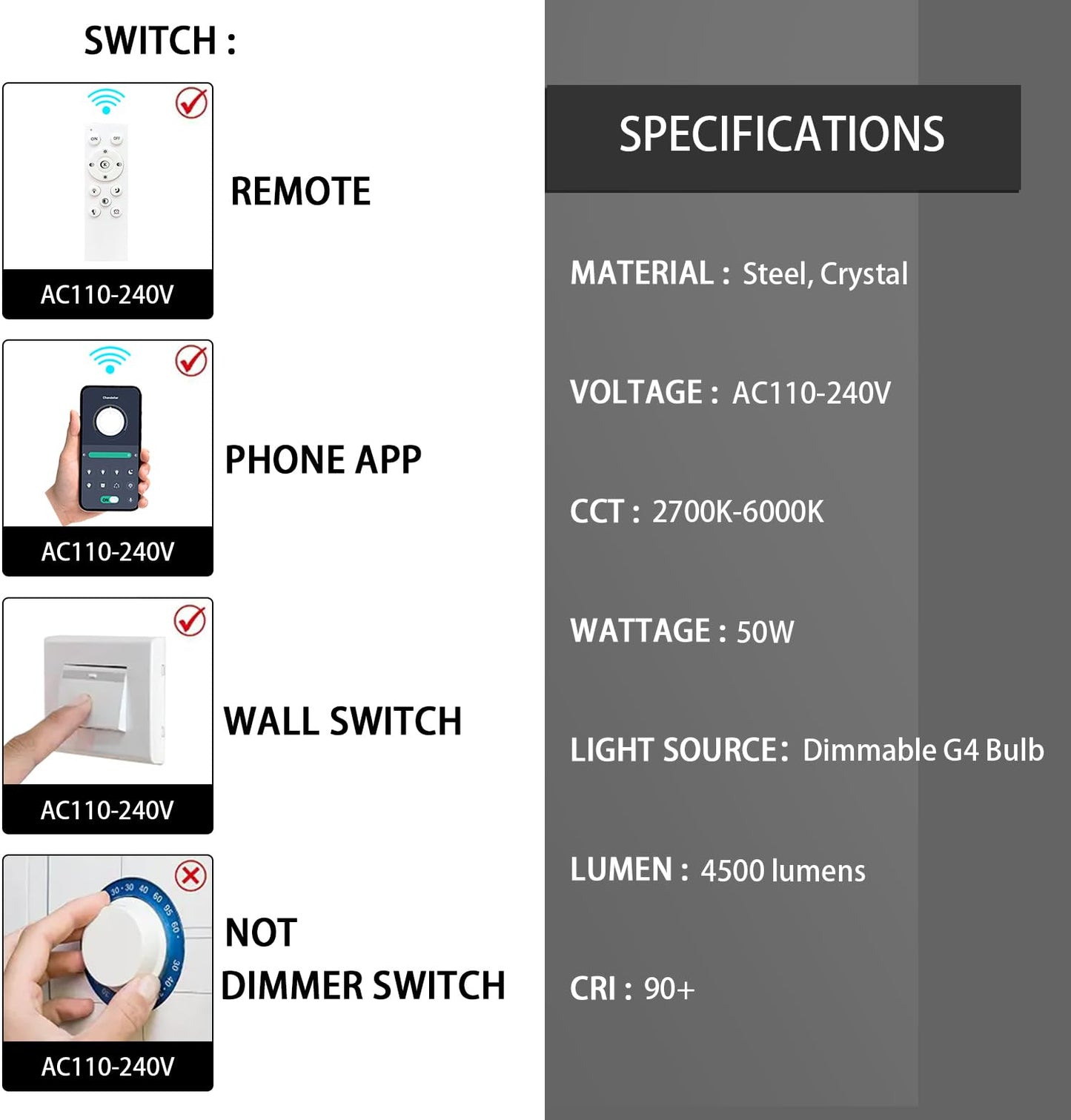 HAIXIANG LED Chandeliers for Dining Room Adjust High Ceiling Chandelier Light Fixtures Entrance LED Dimmable Ceiling Pendant Drops Light Remote Lights for Living Room Stairwell 2700K 6000K