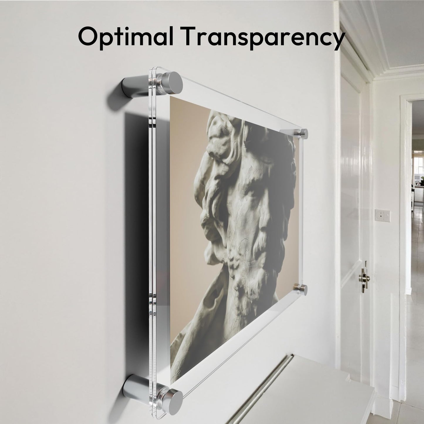 NIUBEE Clear Acrylic Wall Mount Floating Frameless Picture Frame Up to 16x20 Photo for Poster Photography Frames-Double Panel(Full Frame is 18.5x22.5 inch)