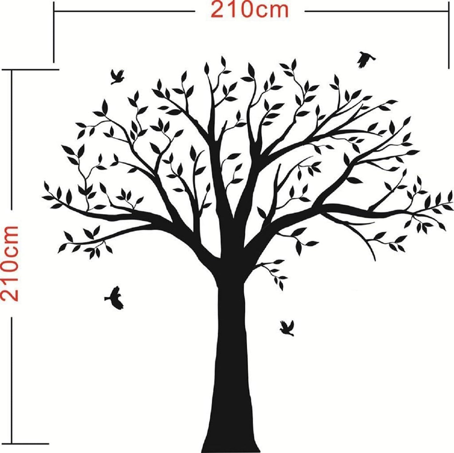 Family Tree Wall Decal - 'Family Like Branches On A Tree' Quote Lettering Wall Sticker for Bedroom Decoration (Black)