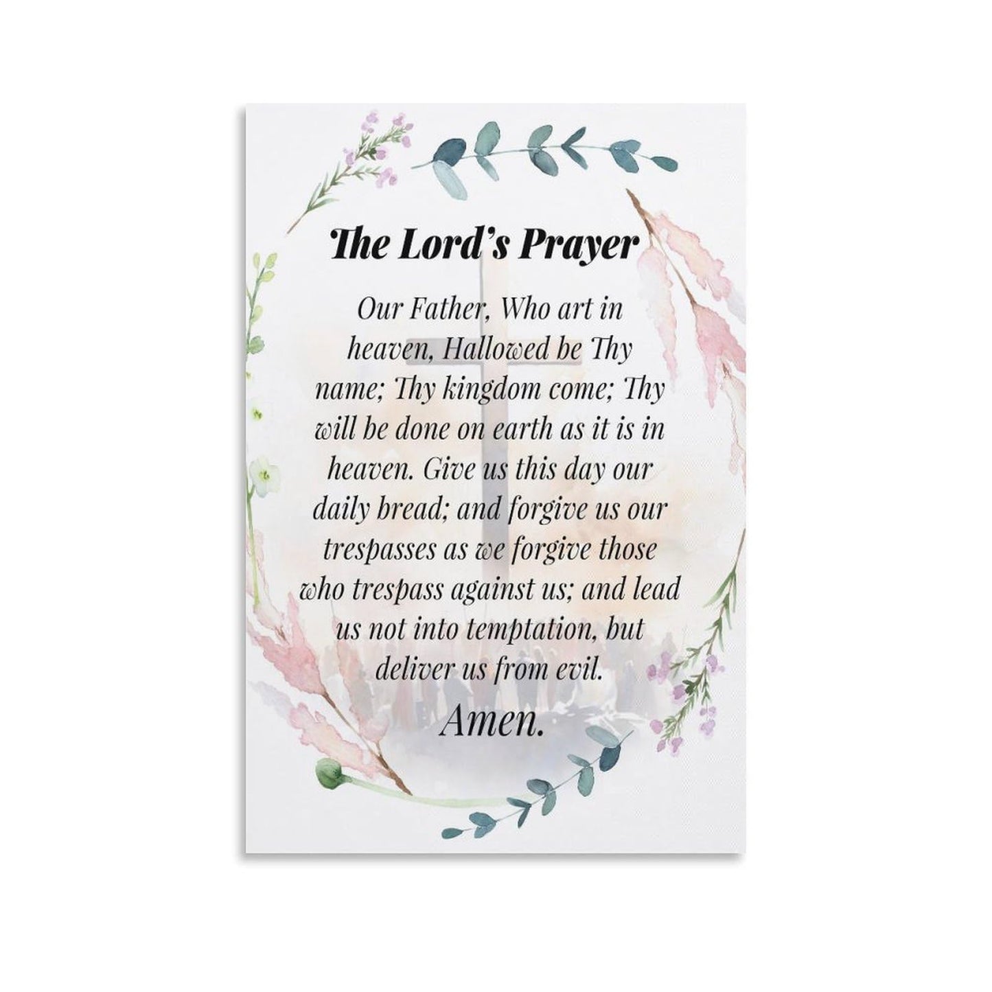 LINWDSB The Lord’s Prayer Poster Christian Bible Verses Wall Decor Our Father Prayer Wall Decoration The Lords Prayer Christian The Lords Prayer Wall Art Decor Unframe-style12x18inch(30x45cm)