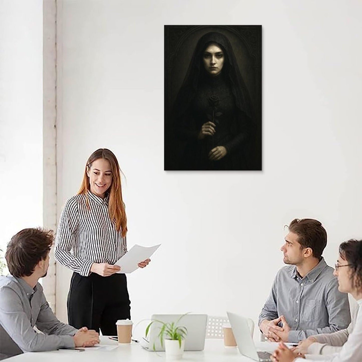 Featuring A Woman Wearing A Black Headscarf Poster Gothic Art Poster Print Modern Decorative Wall Artwork for Home And Office High Definition Print Poster Unframe-style 12x18inch(30x45cm)