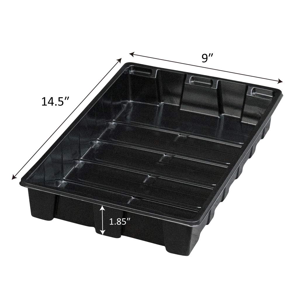 Gardzen 10 Pack Seed Trays, Reusable Plant Grow Trays, Ideal for Seed Starting, Microgreens, Indoor Gardening, and Greenhouse Nurseries - No Drain Holes, 14.5"x9"
