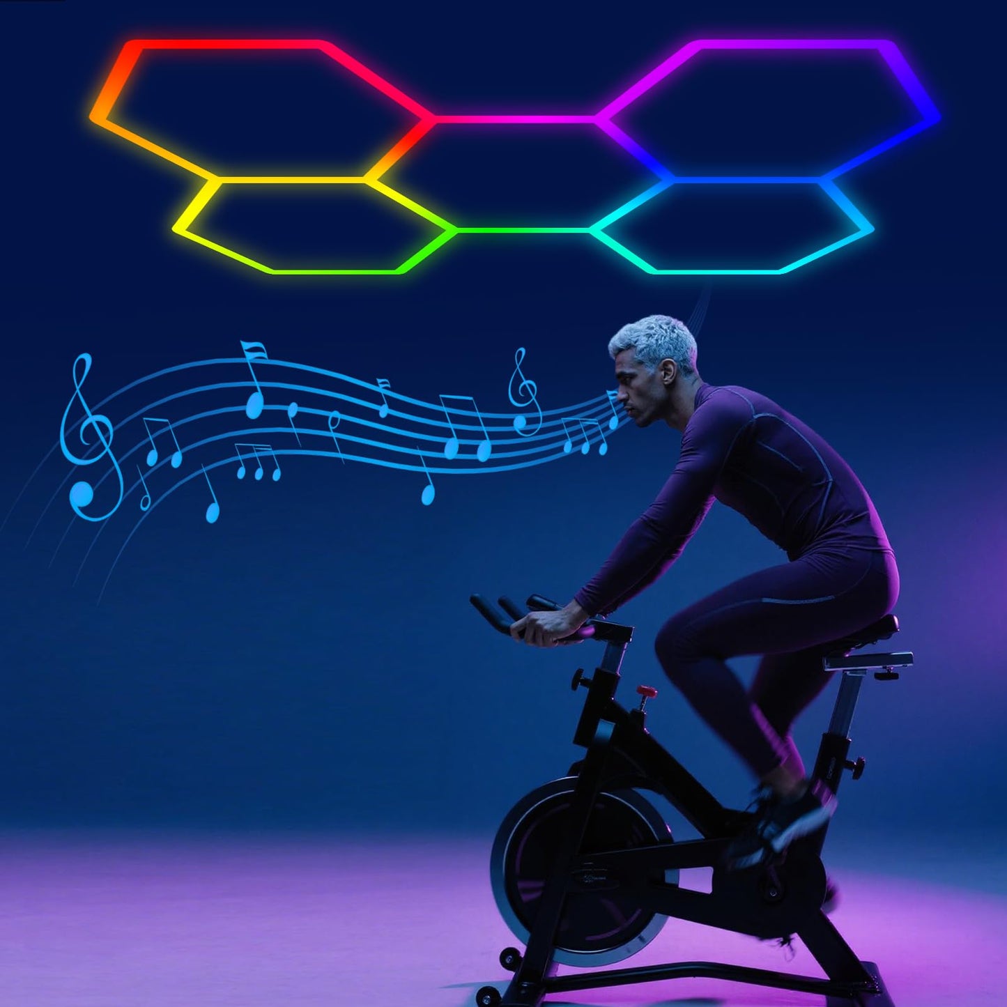 VIVIDALUX Super Bright RGB Hexagon Led Lights with App and Remote Control,16 Million Colors and Many Scene, Music Sync,for Living Rooms,Bedrooms, and Gaming Rooms,Party,Gym,Garage