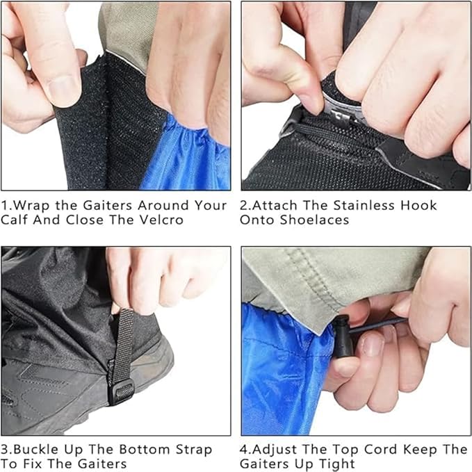 Gaiters for Hiking ??Waterproof and Breathable Leg Gaiters for Women and Men Boots, Adjustable Lightweight Shoes Gaiters for Hunting, Hiking, Mountaineering, Snow Gaiters for Hiking Boots