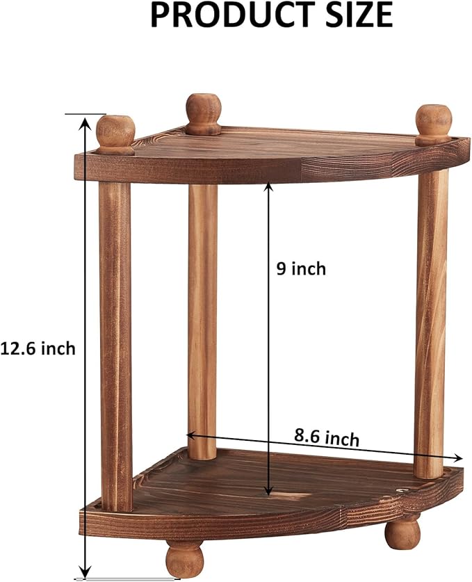 Corner Bathroom Counter Organizer, 2-Tier Bathroom Organizers and Storage, Wooden Vanity Perfume Organizer Makeup Countertop Shelf for Kitchen Dresser