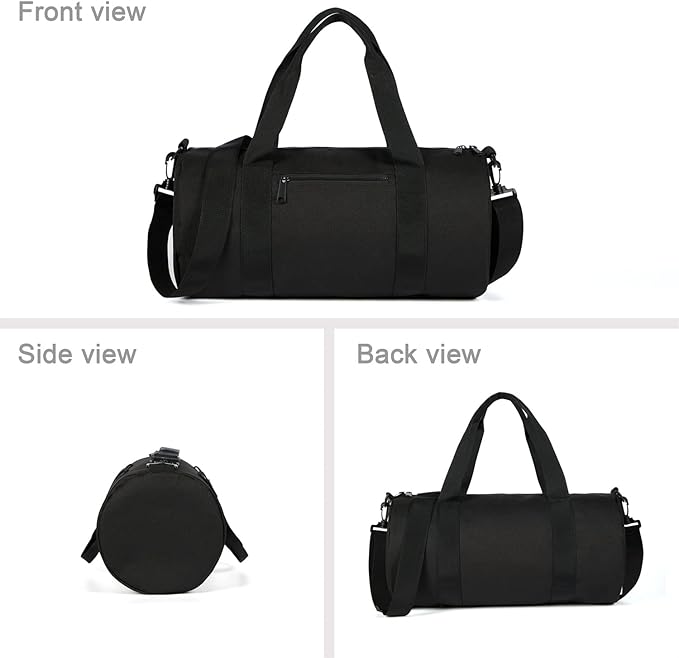 Small Gym Bag Duffel Bag for Women Men Fitness Sports Bag Workout Adjustable Detachable Shoulder Strap Lightweight Carry on Travel Duffle Bag