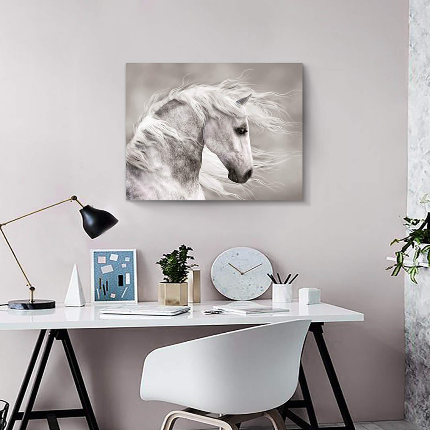 Hardy Gallery Animals Artwork Wildlife Picture Painting: Horse Head Graphic Art Print Wall Art for Wall Decor (24" x 18")