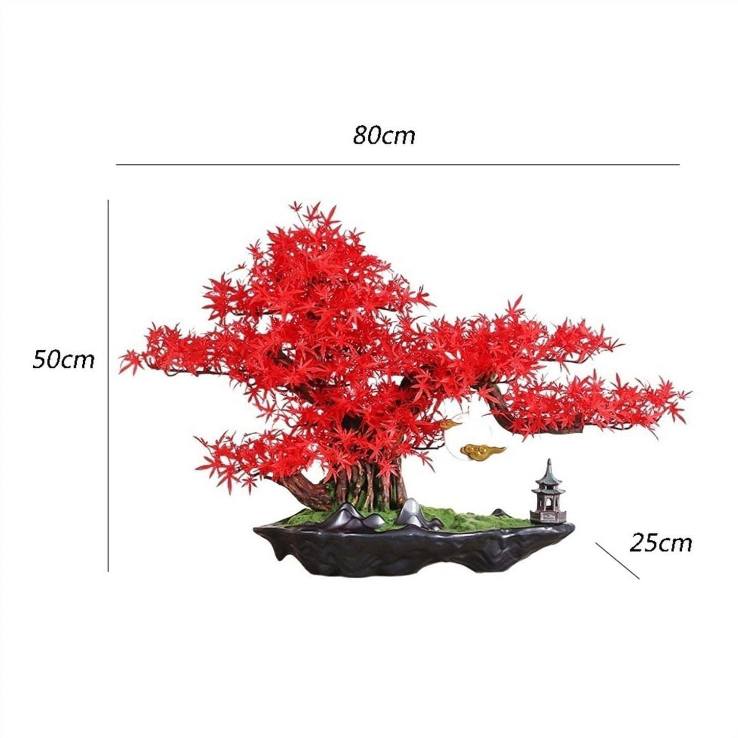 GRFIT Artificial Bonsai Tree Simulation Bonsai Hotel Living Room Desk Ornaments High-end Modeling Luxury Artificial Greenery Landscaping Artificial Tree Plant