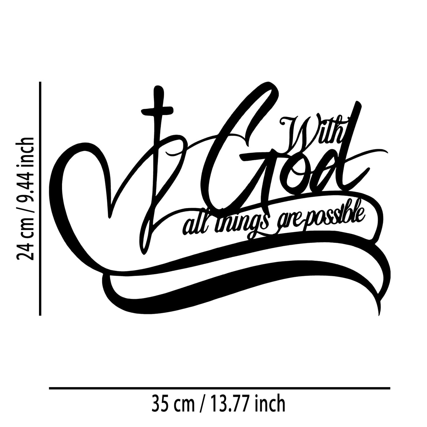 OPTYBVFD Cross Metal Wall Decor - Inspirational Room Decor Christian Wall Art Motivational Scripture Home Decor for Living Room, Bedroom, Dining Room, Bathroom, Office (Black)