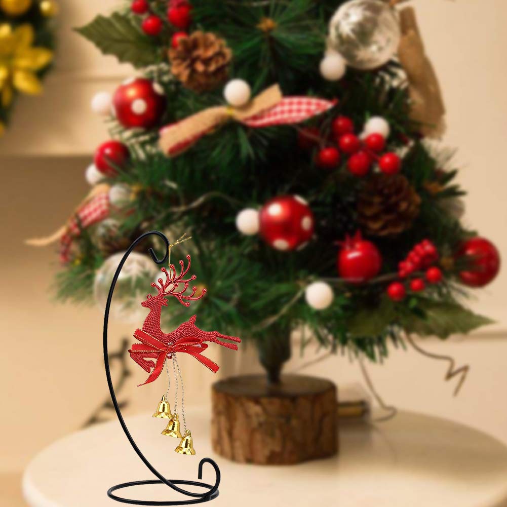 DaskFire Christmas Ornament Display Stands 9in, 10 Pack Black Iron Hanging Stand Rack Holder for Halloween Decoration, Glass Globe Air Plant Terrarium, Witch Ball and Home Wedding