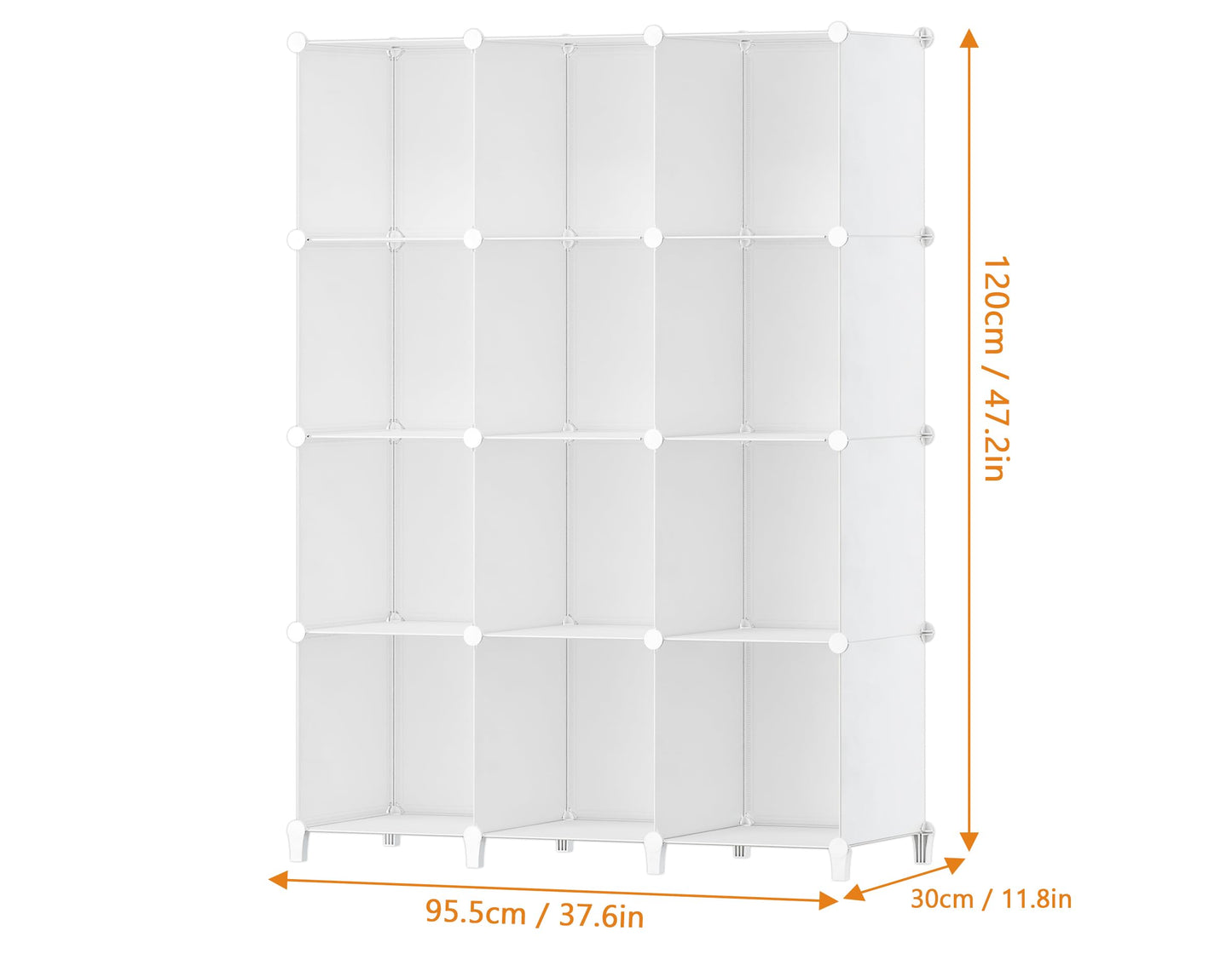 HOMIDEC Closet Organizer, 12-Cube Closet Organizers and Storage, Portable Closet Shelves, Clothing Storage (White)