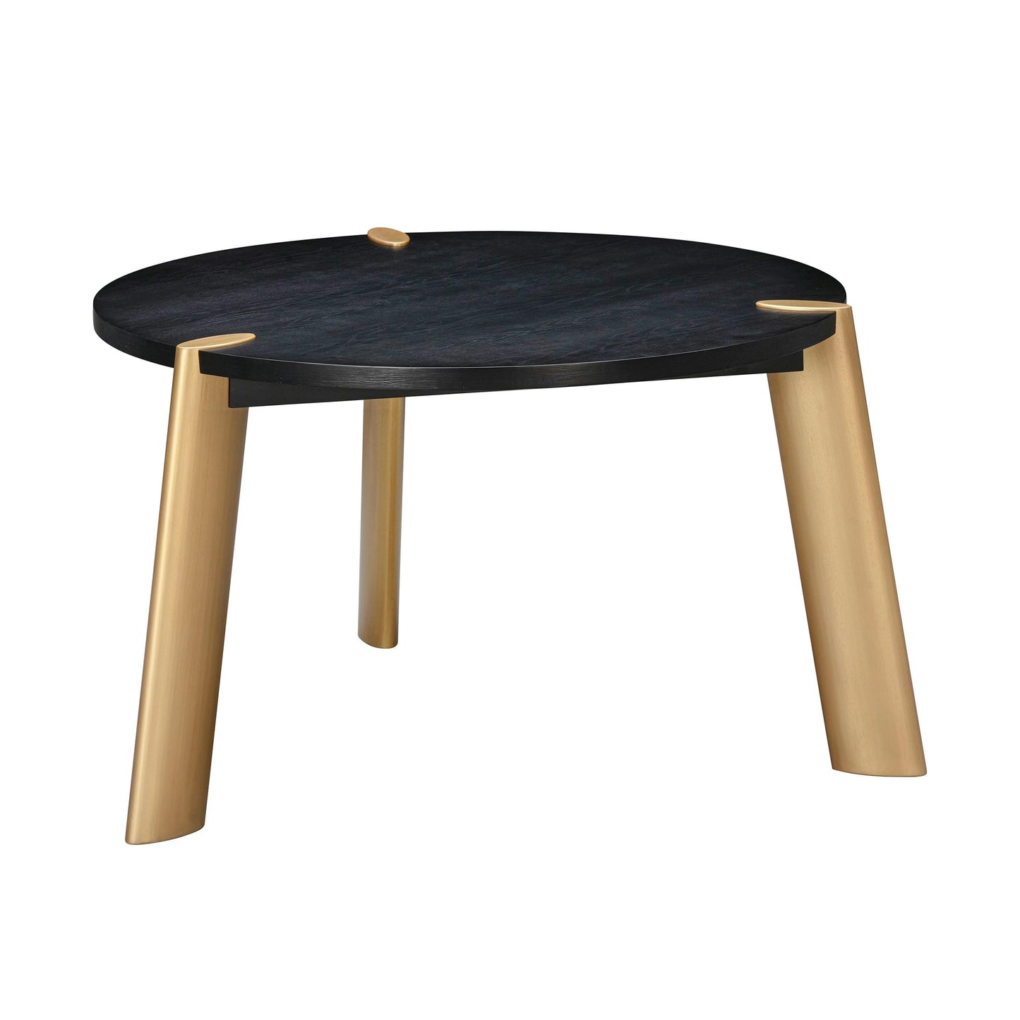 NTC Tribase 47 Inch Modern Design, Round Dinner Table for Dining Room, Living Room Furniture, Effortless Assembly, Burnt Black