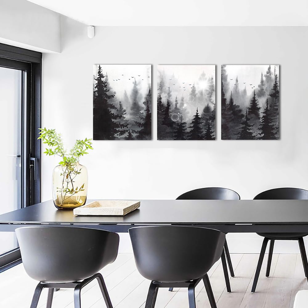 DZRWUBHS Wall Art for Living Room Black and White Wall Decor For Bedroom Bathroom Family Decoration Hang Pictures Kitchen Office Abstract Wall Painting Modern Framed Canvas Wall Art Prints 12x16 in
