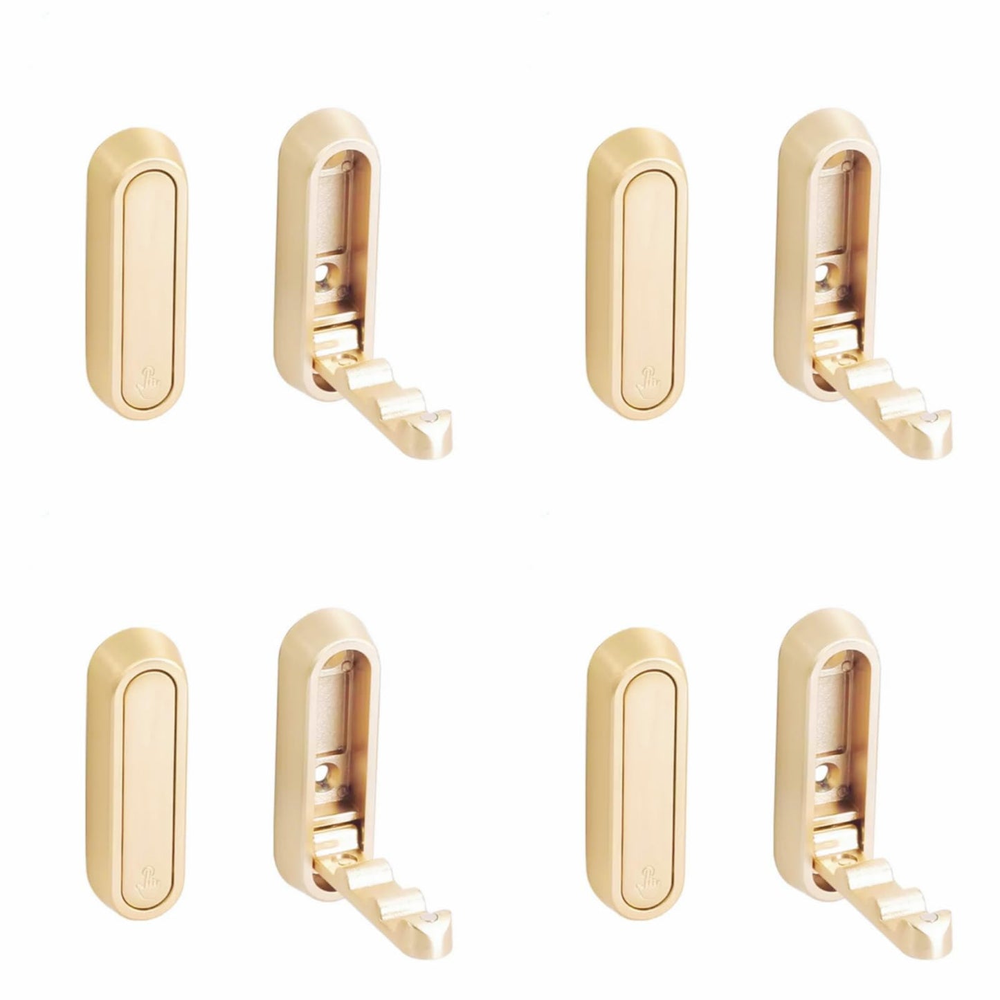 Lighibeuty 4 Pack Gold Folding Wall Hooks - Heavy Duty 40lbs Foldable Coat Hooks for Bathroom, Closet & Entryway | Decorative Zinc Alloy Towel/Robe/Bag Hangers | Space Saving Wall Mounted Hooks