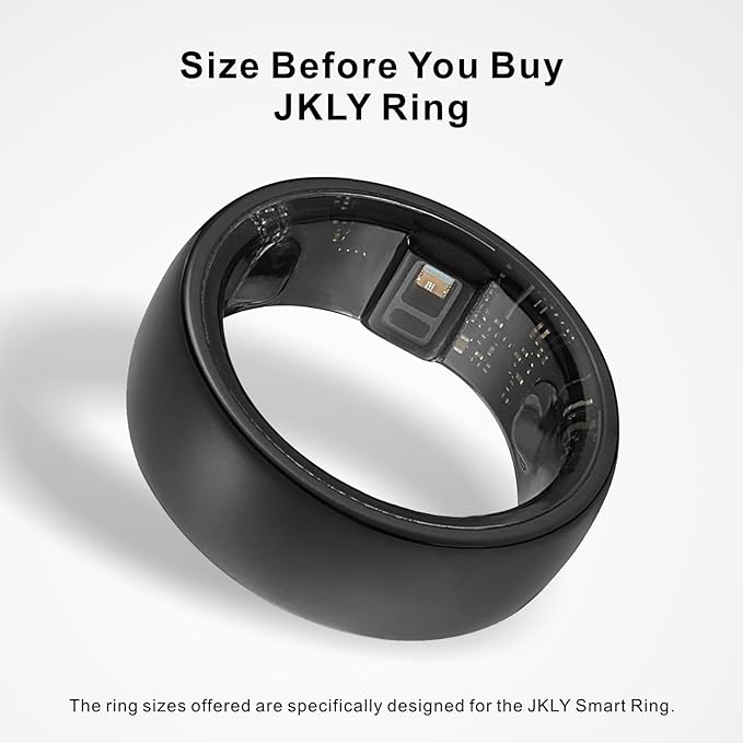 Smart Ring, Activity Trackers, Sleep Ring, Fitness Tracking, Stress Tracker, Heart Rate, Meditation, Temperature, Respiratory, No App Subscription, Women, Men, iOS, Android (Black, 12)