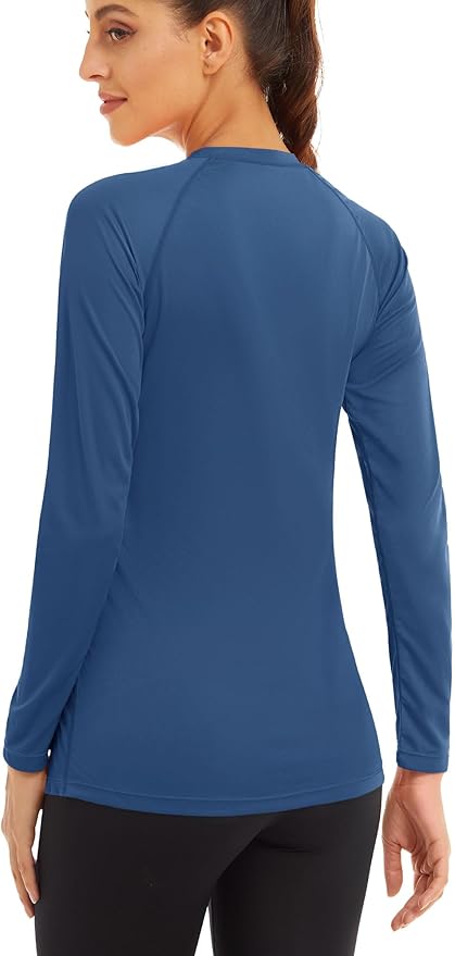MAGCOMSEN Women's 2 Pack Long Sleeve Shirts UPF 50+ Sun Protection Quick Dry Swim Shirt for Rash Guard Fishing Workout