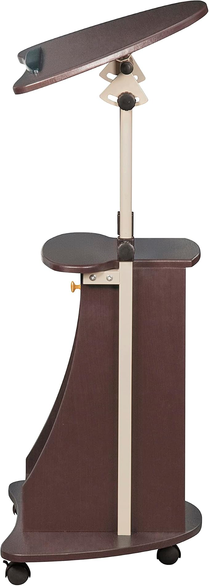 Techni Mobili Sit-to-Stand Rolling Adjustable Storage Medical Laptop Computer Cart, Chocolate, B005