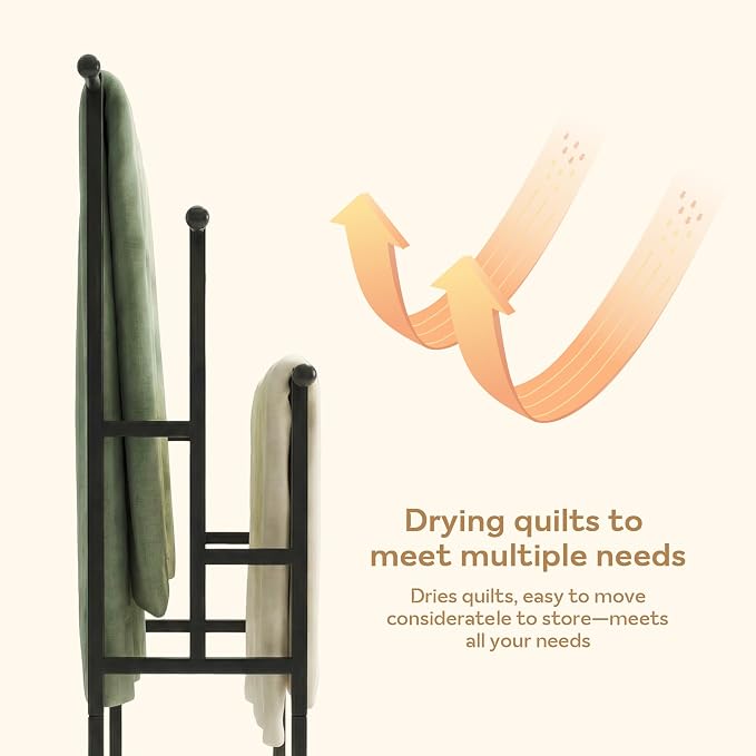 Free Standing Towel Rack, 3 Tiers Oversized Metal Ladder Holder with Storage Shelf, Black, for Bathroom Bedroom Living Room