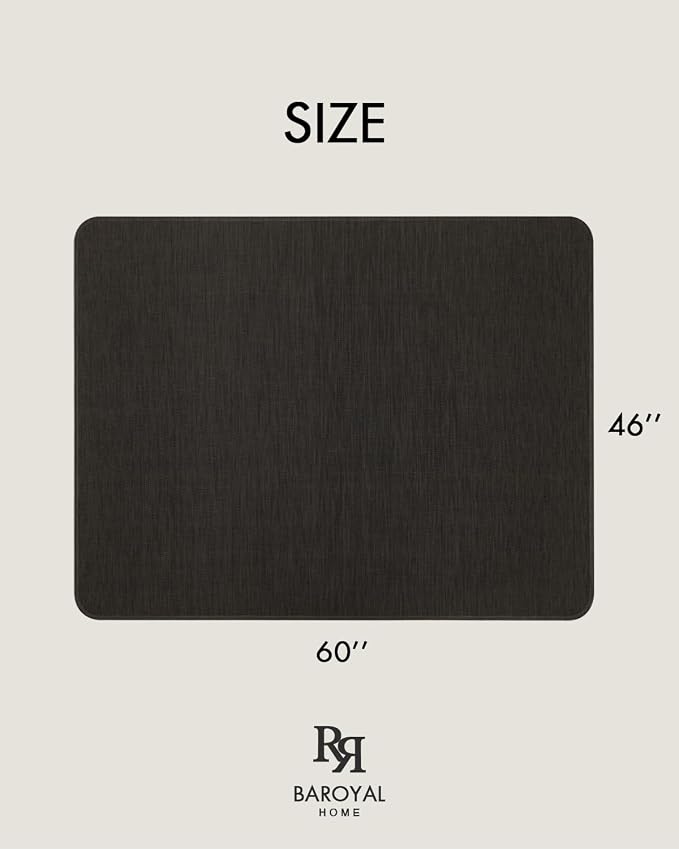 BARoyal Office Chair Mat for Hardwood Floor Under Desk Computer Rolling Chair Mat for Wood/Tile Floor Non-Slip Heavy Duty Desk Rug PVC Plastic Hard Floor Protector 46"x 60" (Espresso)