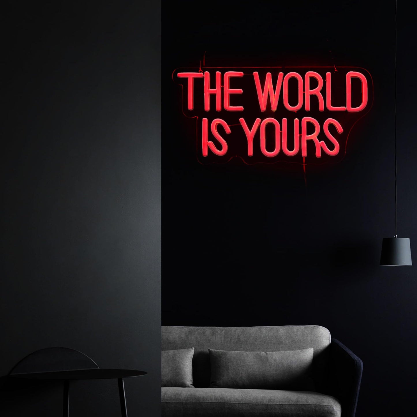 The World is Yours Neon Sign Dimmable The World is Yours LED Sign Wall Decor Gift Suitable for Bedroom Game Room Man Den Cinema Party 14 * 6.8 Inch