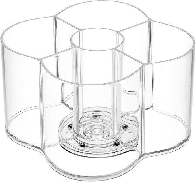 Drink Packet Organizer for Powdered Drink Mix, Divided Rotating Lazy Susan for Powder Packet, Clear Turntable Organizer Tray for Water Flavor Packets, Powder Mixes
