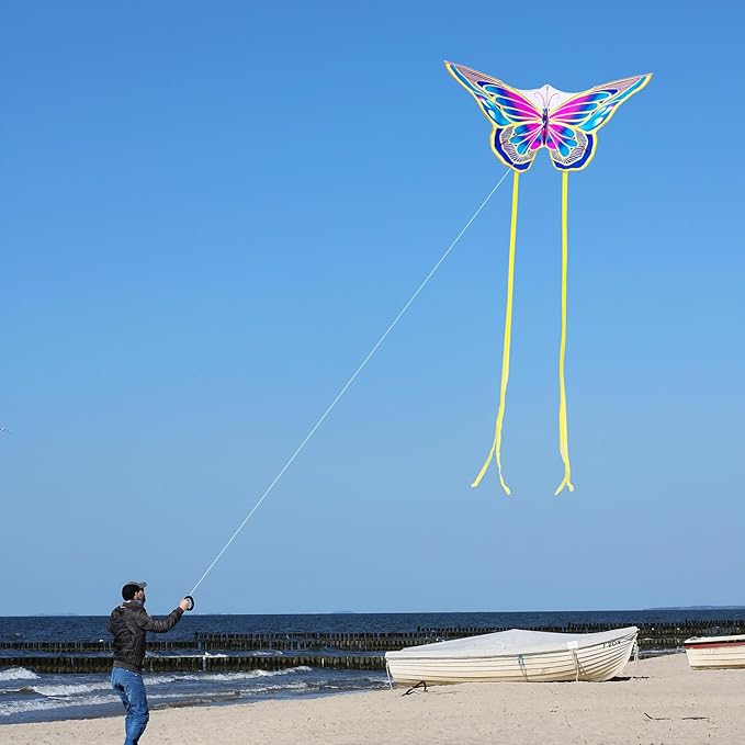 Xida Butterfly Kite for Kids & Adults, Easy to Fly, Ages 4-8, Large Kite with 300ft Handle, Perfect for Beach Trips