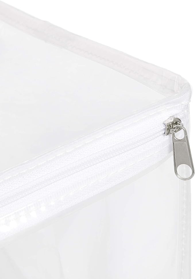 Amazon Basics Clear Zippered Storage Bags for Closet Organization, Stackable Clothing and Linen Storage Containers, 6-Pack