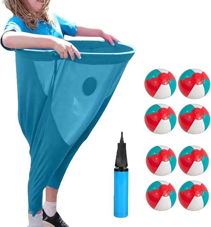 Granny Pants Yard Game Set - Giant Outdoor Party Game with 8 Bouncy Balls and Pump，Fun Family Reunion & Adult Yard Games for Groups